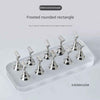 GV897 Magnetic Nail Tip Display Stand with 10 Metal Holders – Frosted Acrylic Base (Rectangular)