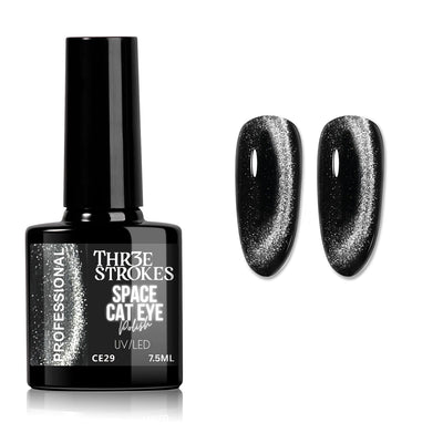 GV1127 THR3E STROKES 9D Glitter Cat Eye Gel Magnetic Nail Polish Art Manicure DIY at Home Soak Off UV Gel 7.5ML (CE29, 7.5ML)
