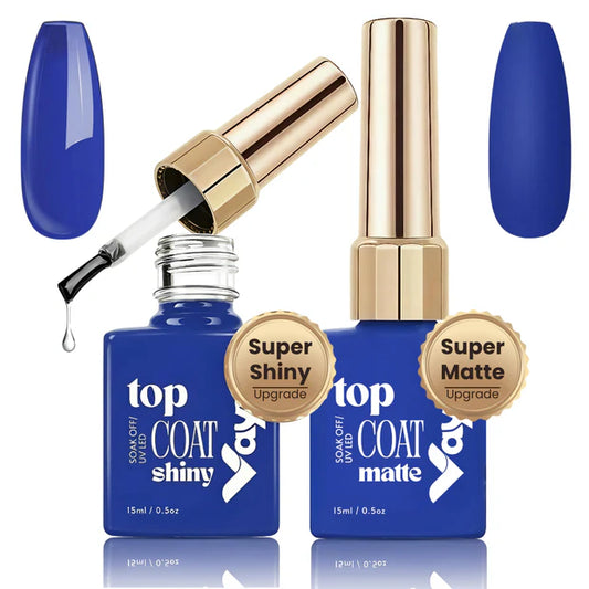 GV963 Vayve Glossy & Matte Top Coat Combo 15ml | No Wipe Gel Top Coat Set UV/LED