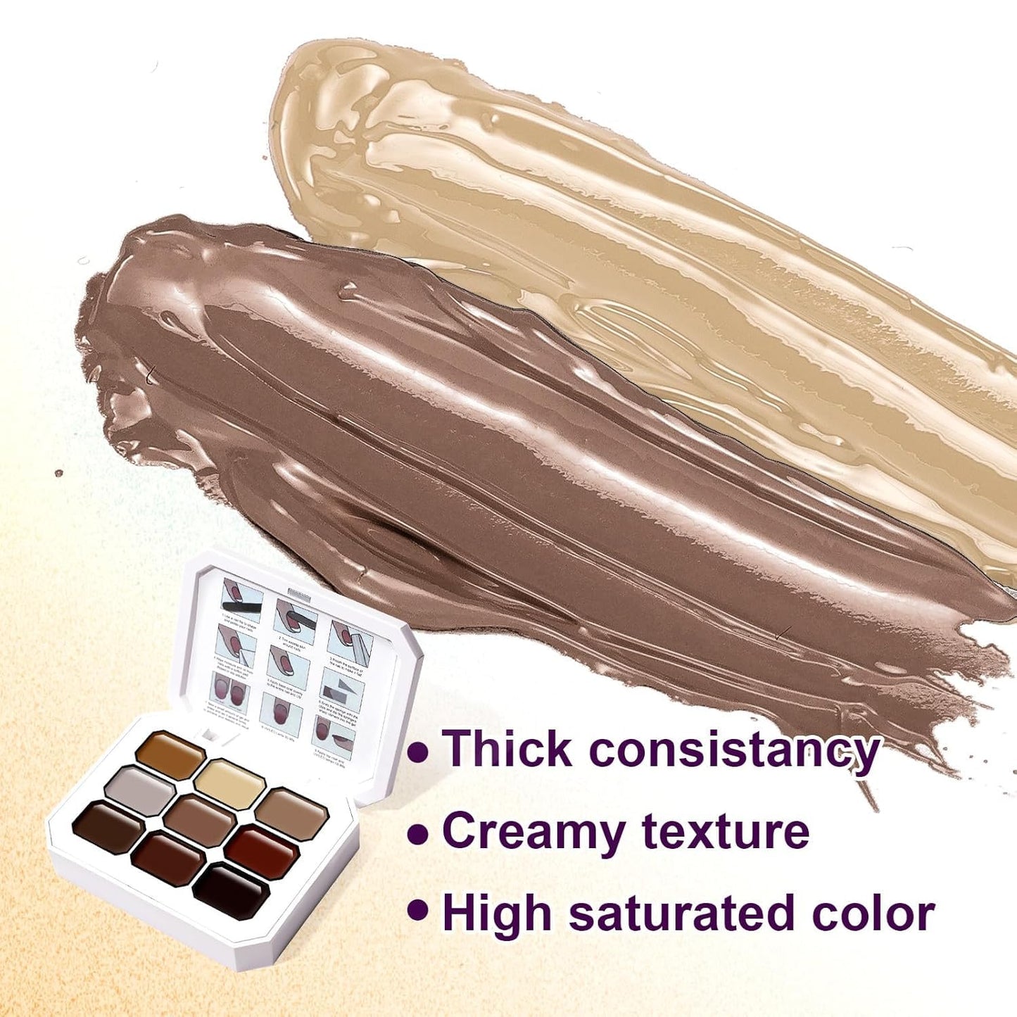 GV903 THR3E STROKES Ombre Gel Nail Polish with Nail Art Sponges for Pat Gel Ombre Color Palette Blush Effect Pat Painting Gradient Blooming Gels 9colors for Ombre Nails Multistyle French Manicure DIY