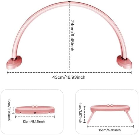 GV786 THR3E STROKES Half Moon Light for Nail Desk 16IN&20IN Nail Lamp for Desk LED Table Light Multiple Color Modes and Brightness for Beauty Eyelash Makeup Tattoo Spa Salon