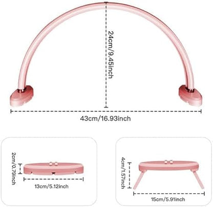 GV786 THR3E STROKES Half Moon Light for Nail Desk 16IN&20IN Nail Lamp for Desk LED Table Light Multiple Color Modes and Brightness for Beauty Eyelash Makeup Tattoo Spa Salon