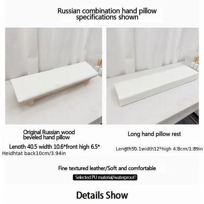 GV760 2pcs Manicure Hand & Arm Support Set – Log Bevel Hand Rest for Nail Table