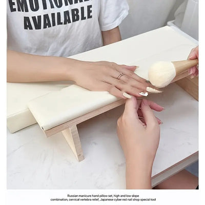 GV760 2pcs Manicure Hand & Arm Support Set – Log Bevel Hand Rest for Nail Table