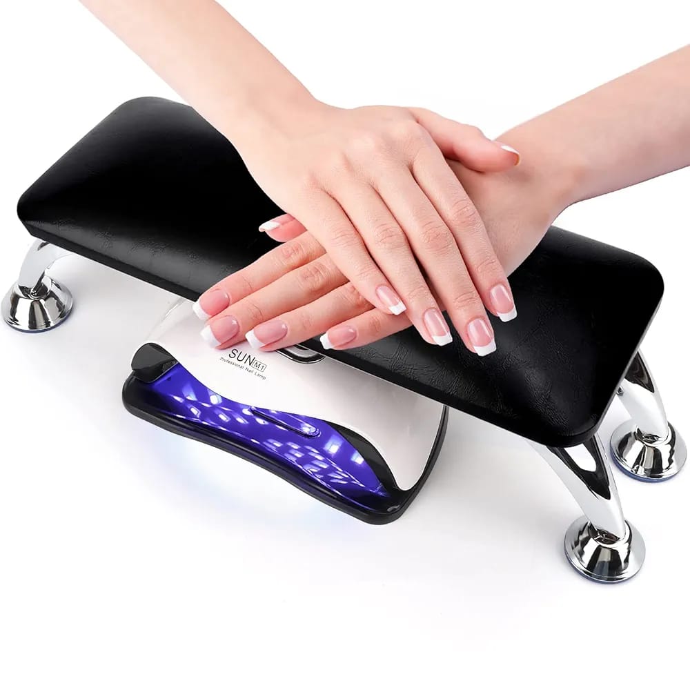 GV627 Professional Nail Art Hand Rest with Non-Slip Mat – Faux Leather Cushion