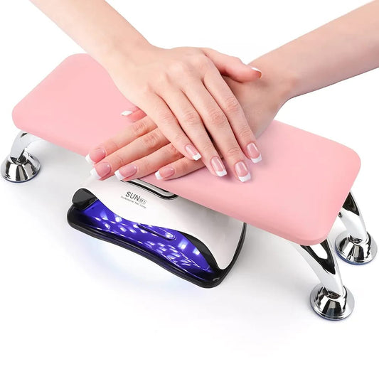 GV627 Professional Nail Art Hand Rest with Non-Slip Mat – Faux Leather Cushion