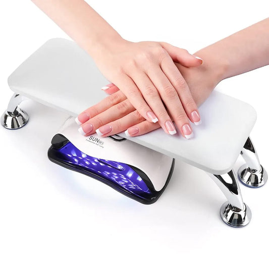 GV627 Professional Nail Art Hand Rest with Non-Slip Mat – Faux Leather Cushion