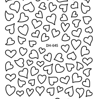 GV602 Heart Outline Nail Stickers – DH-645 Self-Adhesive Nail Decals