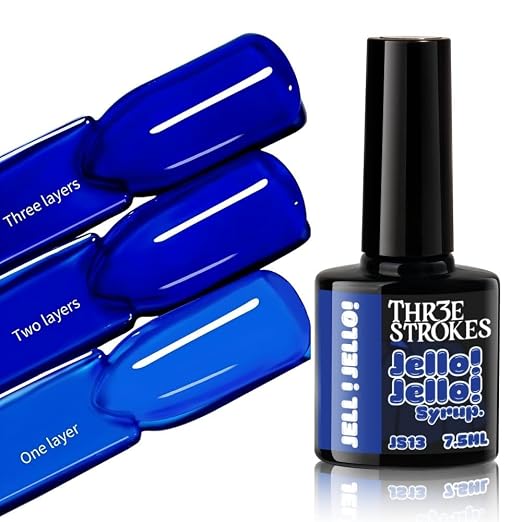 GV1154 THR3E STROKES Jello Jello Syrup Jelly Gel Nail Polish, 7.5ml, UV/LED Soak Off Gel, 28 Day Wear, Translucent Color Gel for Nail Art, 18 Shades