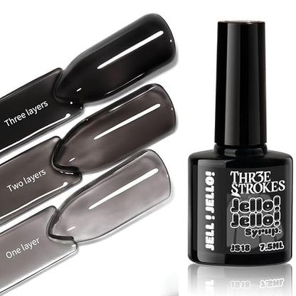 GV1154 THR3E STROKES Jello Jello Syrup Jelly Gel Nail Polish, 7.5ml, UV/LED Soak Off Gel, 28 Day Wear, Translucent Color Gel for Nail Art, 18 Shades