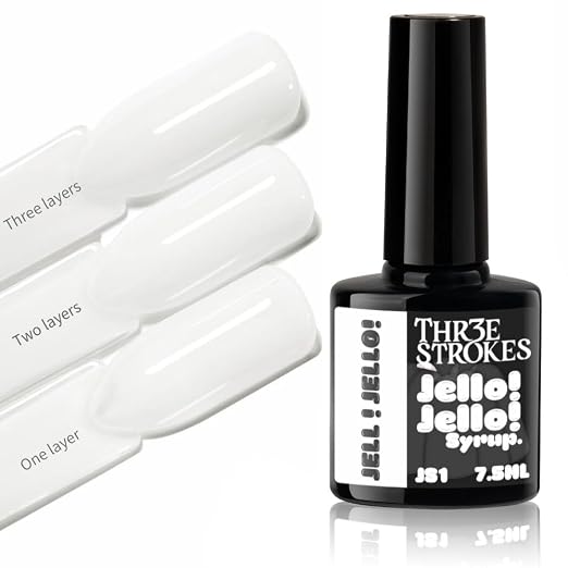 GV1154 THR3E STROKES Jello Jello Syrup Jelly Gel Nail Polish, 7.5ml, UV/LED Soak Off Gel, 28 Day Wear, Translucent Color Gel for Nail Art, 18 Shades