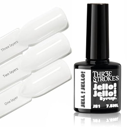 GV1154 THR3E STROKES Jello Jello Syrup Jelly Gel Nail Polish, 7.5ml, UV/LED Soak Off Gel, 28 Day Wear, Translucent Color Gel for Nail Art, 18 Shades