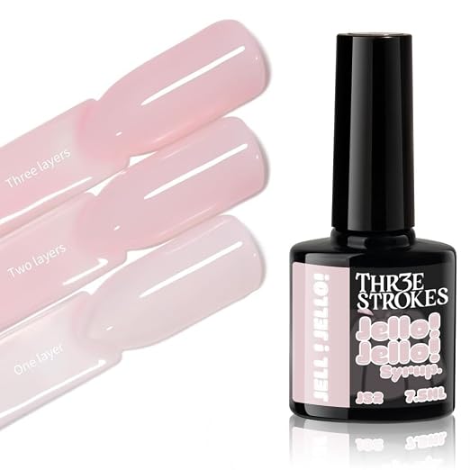 GV1154 THR3E STROKES Jello Jello Syrup Jelly Gel Nail Polish, 7.5ml, UV/LED Soak Off Gel, 28 Day Wear, Translucent Color Gel for Nail Art, 18 Shades
