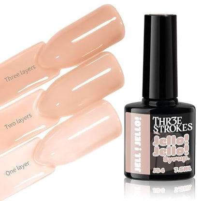 GV1154 THR3E STROKES Jello Jello Syrup Jelly Gel Nail Polish, 7.5ml, UV/LED Soak Off Gel, 28 Day Wear, Translucent Color Gel for Nail Art, 18 Shades