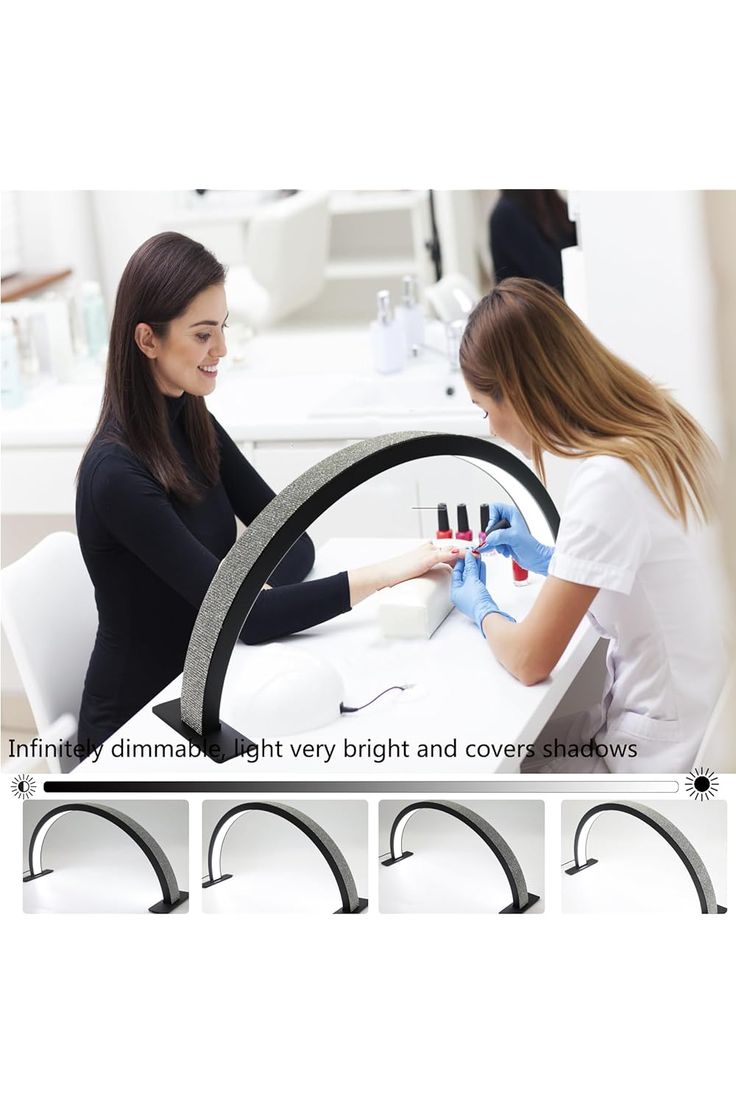 GV909 Curved Arch LED Nail Desk Lamp – Modern Table Light for Nail Art, Manicure Workstation & Studio Use