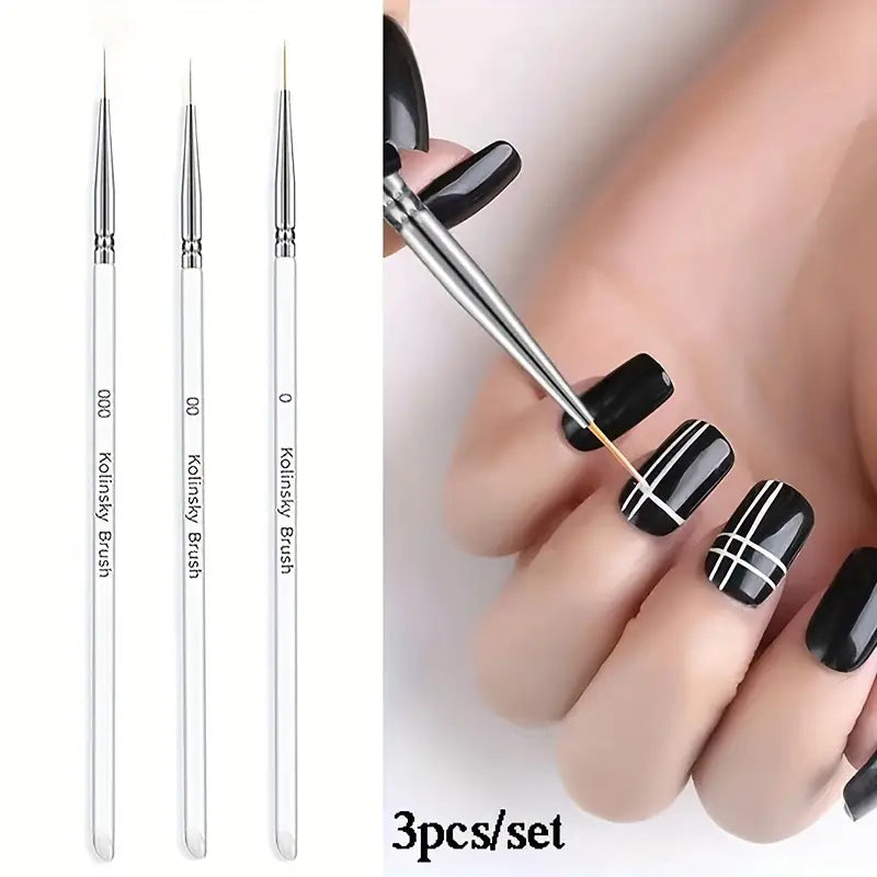 GV763 Nail Liner Brushes Set – Fine Nail Art Brush Pen for Manicure & Pedicure, Acrylic Powder, Dipping & Drawing Designs