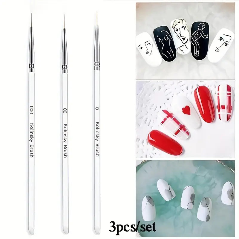 GV763 Nail Liner Brushes Set – Fine Nail Art Brush Pen for Manicure & Pedicure, Acrylic Powder, Dipping & Drawing Designs