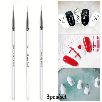 GV763 Nail Liner Brushes Set – Fine Nail Art Brush Pen for Manicure & Pedicure, Acrylic Powder, Dipping & Drawing Designs