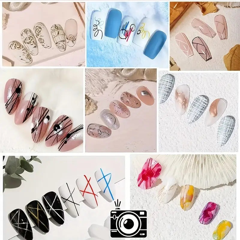 GV763 Nail Liner Brushes Set – Fine Nail Art Brush Pen for Manicure & Pedicure, Acrylic Powder, Dipping & Drawing Designs