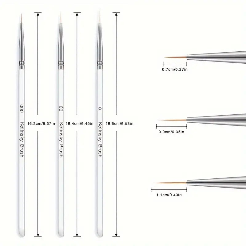 GV763 Nail Liner Brushes Set – Fine Nail Art Brush Pen for Manicure & Pedicure, Acrylic Powder, Dipping & Drawing Designs