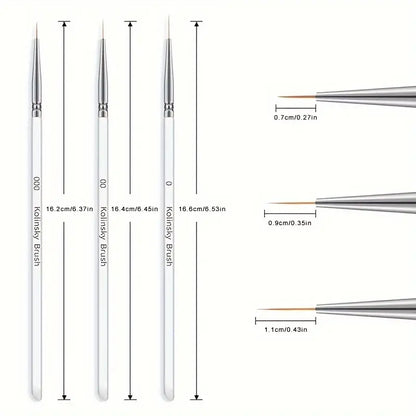 GV763 Nail Liner Brushes Set – Fine Nail Art Brush Pen for Manicure & Pedicure, Acrylic Powder, Dipping & Drawing Designs