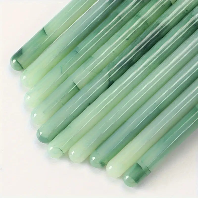 GV733 10-Piece Nail Art Pen Set – Acrylic Green Painted Line Brushes for Fine Nail Art Design