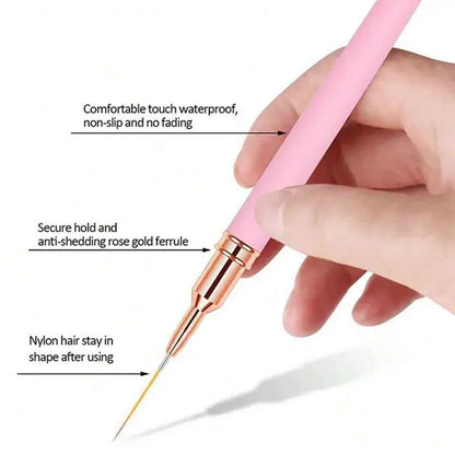 GV751 Nail Art Liner Brush Set – Double-Ended Striping, Drawing & Gel Painting Pens for Professional Manicure and Nail Design