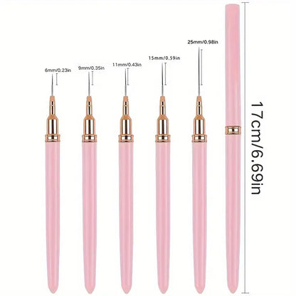 GV751 Nail Art Liner Brush Set – Double-Ended Striping, Drawing & Gel Painting Pens for Professional Manicure and Nail Design