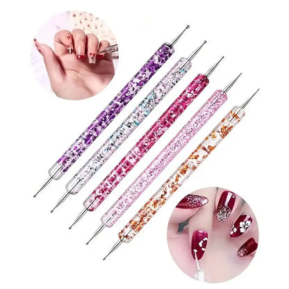 GV751 Nail Art Liner Brush Set – Double-Ended Striping, Drawing & Gel Painting Pens for Professional Manicure and Nail Design
