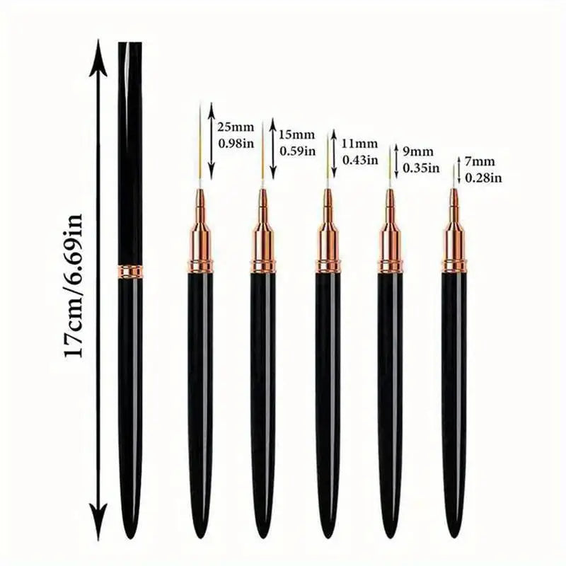 GV751 Nail Art Liner Brush Set – Double-Ended Striping, Drawing & Gel Painting Pens for Professional Manicure and Nail Design