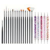 GV748 20pcs Professional Nail Art Brush Set – Acrylic & Gel Polish Design Tools with Flat, Fan, Liner, and Dotting Tips for Manicure