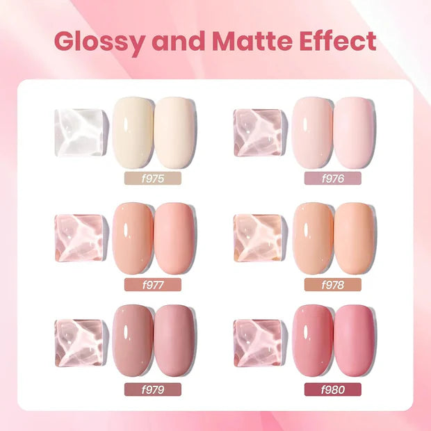 GV971 Marbella Nude Gel Polish Set – 6 Soft Pink & Nude Shades