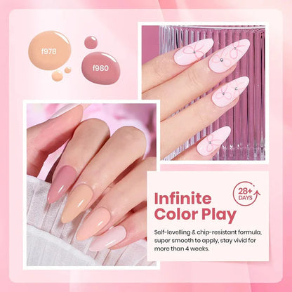 GV971 Marbella Nude Gel Polish Set – 6 Soft Pink & Nude Shades