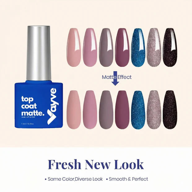 GV977 Vayve Matte & Shiny Top Coat Combo – Glossy & Matte Finish