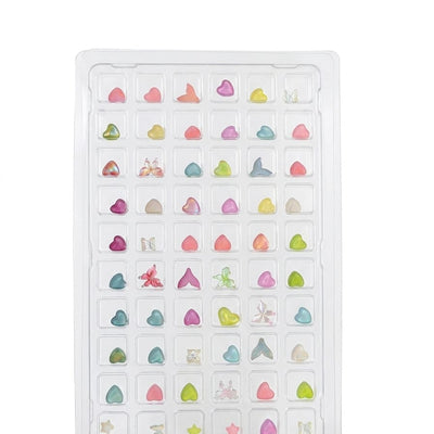 GV1087 Mixed 3D Nail Charms Set – Heart, Butterfly, Star & Mermaid Tail Resin Nail Art Decorations for Acrylic, Gel & DIY Manicure (60 Pcs Assorted Designs)