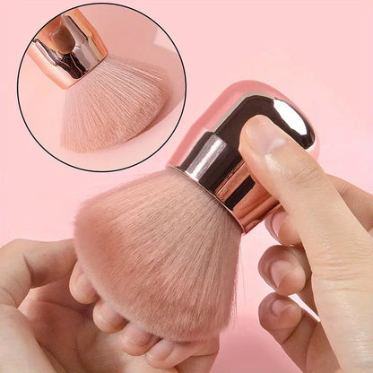GV747 1pc Professional Nail Art Mushroom Brush – Round Gel Painting & Dust Cleaning Brush for Manicure and Makeup Tools