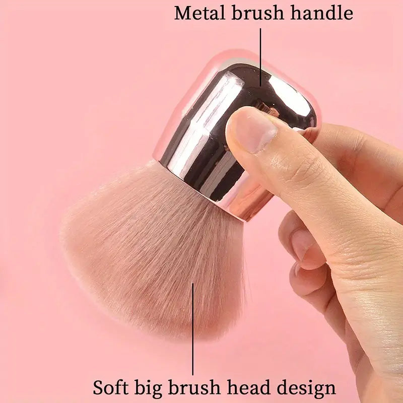 GV747 1pc Professional Nail Art Mushroom Brush – Round Gel Painting & Dust Cleaning Brush for Manicure and Makeup Tools