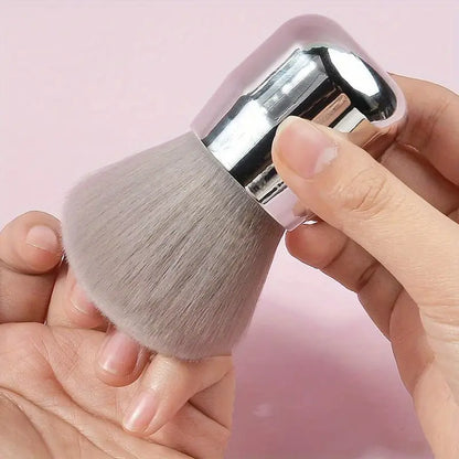 GV747 1pc Professional Nail Art Mushroom Brush – Round Gel Painting & Dust Cleaning Brush for Manicure and Makeup Tools