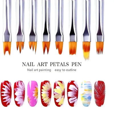 GV759 8PCS Nail Art Brush Set – Professional Acrylic & Gel Design Tools with 3D Builder Pen for Salon-Quality Manicures