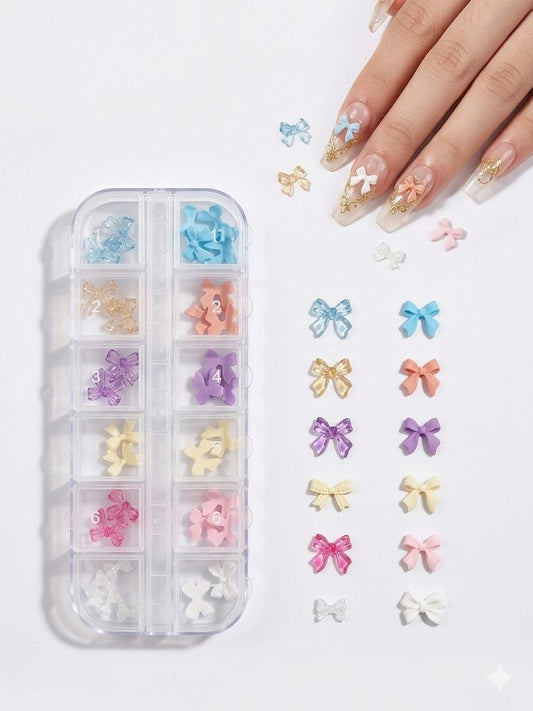 GV1039 3D Nail Art Decoration Set – Bows, Pearls & Flower Charms for Nail Design