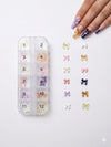 GV1040 3D Nail Art Decoration Set – Bows, Pearls & Flower Charms for Nail Design