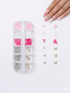 GV1041 3D Nail Art Decoration Set – Bows, Pearls & Flower Charms for Nail Design