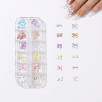 GV1042 3D Nail Art Decoration Set – Bows, Pearls & Flower Charms for Nail Design