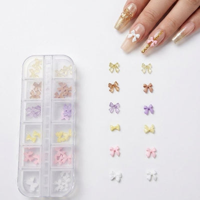 GV1045 3D Nail Art Decoration Set – Bows, Pearls & Flower Charms for Nail Design