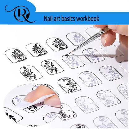 GV756 12PCS Nail Art Practice Sheets – Drawing & Painting Template Pad for Acrylic Nail Application