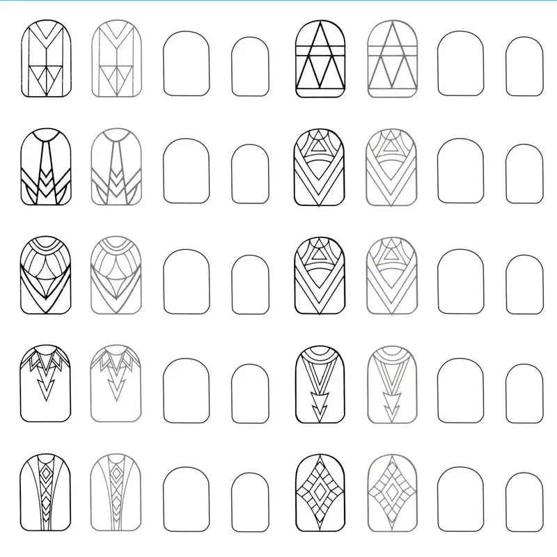 GV756 12PCS Nail Art Practice Sheets – Drawing & Painting Template Pad for Acrylic Nail Application