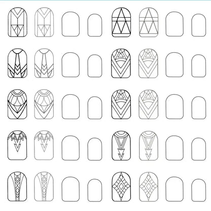 GV756 12PCS Nail Art Practice Sheets – Drawing & Painting Template Pad for Acrylic Nail Application