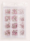 GV1153 Baby Pink Assorted Nail Art Rhinestones & Crystal Charms – 12-Compartment Set