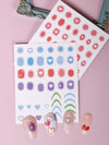 GV628  1 Pcs 3D Nail Art Stickers – Heart, Gradient & Patterned Nail Decals for DIY Nail Design