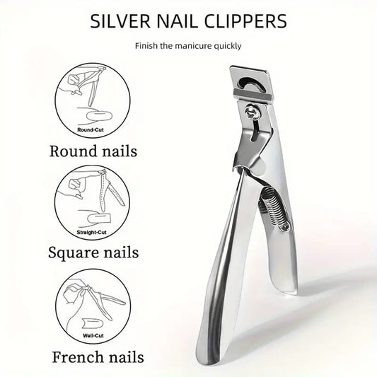 GV689 Silver Stainless Steel U-Shaped Nail Clippers – Nail Extension & Repair Manicure Tool